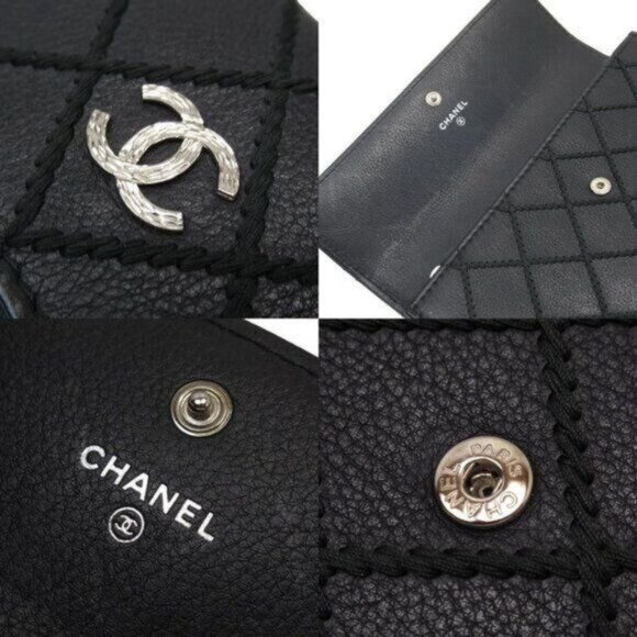 Authentic CHANEL CC Wild Stitch Lambskin Wallet on Chain Shoulder Crossbody - Picture 13 of 15